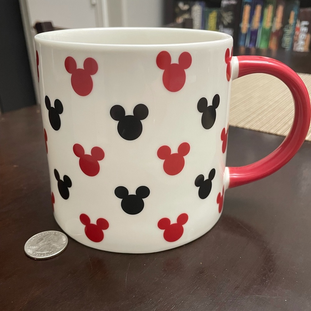 Red and black Mickey Mouse mug